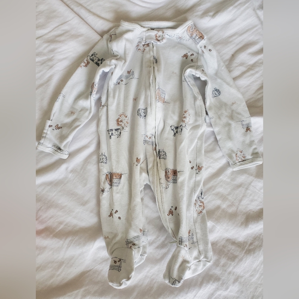 Cow Farm 0-3 Month Pajamas